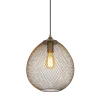 Hanglamp Maroggia bruin rond 30cm koper 1-lichts Hanglamp