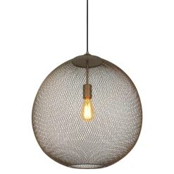 Hanglamp Maroggia bruin rond 50cm koper 1-lichts Hanglamp