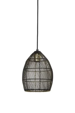 Online Hanglamp Marola zwart goud 25x20 cm Hanglamp