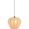 Hanglamp Moscito zwart ecru linnen 1-lichts Hanglamp