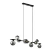 Hanglamp Olivento zwart smoke glas 9-lichts Hanglamp