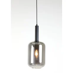 Hanglamp Peglio glas smoke zwart 1-lichts Hanglamp
