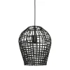 New Hanglamp Scarperio rond 31 cm rotan zwart Hanglamp