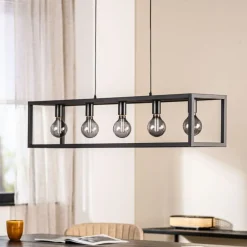 Outlet Hanglamp Tiamo zwart staal 5-lichts Hanglamp