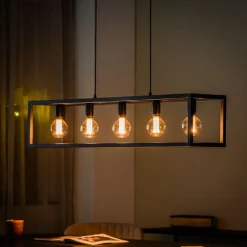 Outlet Hanglamp Tiamo zwart staal 5-lichts Hanglamp