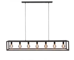 Best Hanglamp Tiamo zwart staal 7-lichts Hanglamp