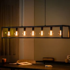Best Hanglamp Tiamo zwart staal 7-lichts Hanglamp