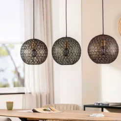 Best Hanglamp Tossica Ø 30 cm zwart staal 3-lichts Hanglamp