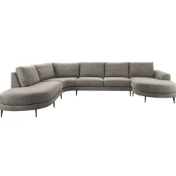 Outlet Hoekbank Aziri pocket visco zitting excellent rug taupe Hoekbank