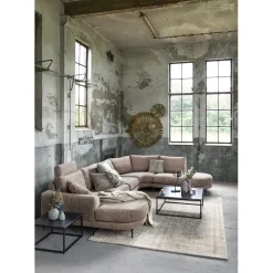 Outlet Hoekbank Aziri pocket visco zitting taupe Hoekbank