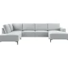 Hot Hoekbank links Fabria lichtgrijs groot basic comfort Hoekbank