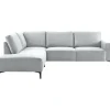 Discount Hoekbank links Fabria lichtgrijs basic comfort Hoekbank