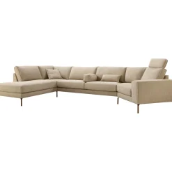 Sale Hoekbank links Linoza taupe supreme comfort Hoekbank