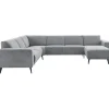 Hoekbank links Puento gerecycled polyether HR-zitting grijs Hoekbank
