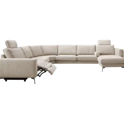 Hot Hoekbank Linoza naturel relaxfunctie links premium comfort Hoekbank
