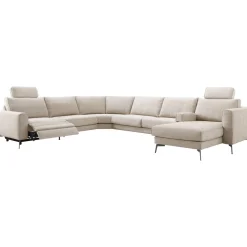 Hot Hoekbank Linoza naturel relaxfunctie links premium comfort Hoekbank