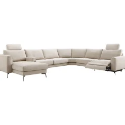 Clearance Hoekbank Linoza naturel relaxfunctie rechts premium comfort Hoekbank
