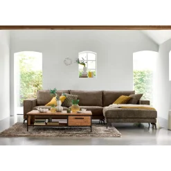 Outlet Hoekbank rechts Andelo bruin premium comfort Hoekbank
