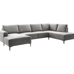 Discount Hoekbank rechts Fabria donkergrijs basic comfort Hoekbank