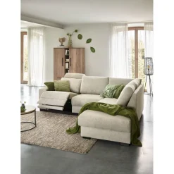 Outlet Hoekbank rechts Florance HR koudschuim zandbeige relaxfunctie Hoekbank