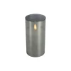 Online Kaars Caposele Led large grijs glas rond Kaarsen