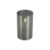 Outlet Kaars Caposele Led medium grijs glas rond Kaarsen