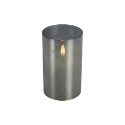 Outlet Kaars Caposele Led medium grijs glas rond Kaarsen