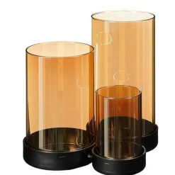 New Kaarsenhouder Orselina 3 glazen goud Kaarsenhouders