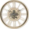 Online Klok Nimar metaal rond 80cm taupe open dessin 45 Klokken