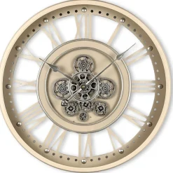 Discount Klok Nimar metaal rond 60cm taupe open dessin 44 Klokken