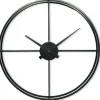 Discount Klok Nimar metaal rond 60cm zwart strak dessin 60 Klokken
