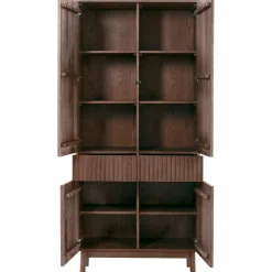 New Opbergkast Arrosto eikenhout 202x90x45 cm Dark Roast Woonseries|Opbergkast