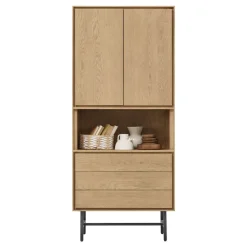 Clearance Opbergkast Belvio (85 Cm) light oak fineer Woonseries|Opbergkast