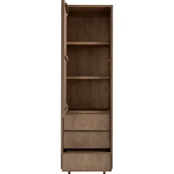 Outlet Opbergkast Calvo 202x060x040 cm bruin 3 lades Woonseries|Opbergkast