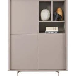 Discount Opbergkast Famosa grijs 136x102x45 cm Woonseries|Opbergkast
