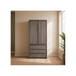 Discount Opbergkast Lavio (86 cm) eiken grafiet Woonseries|Opbergkast
