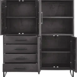 Discount Opbergkast Piastra 126 cm zwart Woonseries|Opbergkast