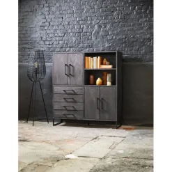 Discount Opbergkast Piastra 126 cm zwart Woonseries|Opbergkast