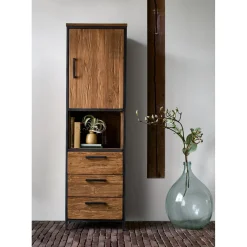 Outlet Opbergkast Romaro (55 Cm) teakhout mix rough Woonseries|Opbergkast