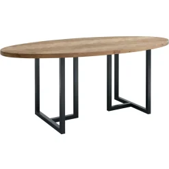 New Ovale eettafel Vinito 200x100 cm visgraat naturel Woonseries|Eettafel