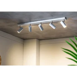 Online Plafondspot Mirare wit metaal 5-spots Plafondlamp