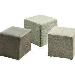 New Poef Roby 40x40 cm microleder groen vierkant Poefs En Krukjes