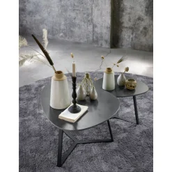 Hot Salontafel Lineto 47x61 cm organisch zwart keramiek Woonseries|Salontafel