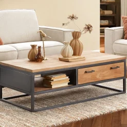 Salontafel Mesola 65x130 cm rond mango natural Woonseries|Salontafel