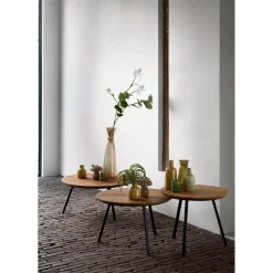 Clearance Salontafel Romaro 55 cm rond teak mix rough Woonseries|Bijzettafel