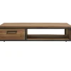 Outlet Salontafel Romaro teakhout 135x67 cm rechthoekig mix rough Woonseries|Salontafel