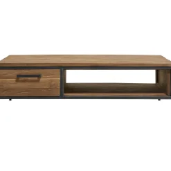 Outlet Salontafel Romaro teakhout 135x67 cm rechthoekig mix rough Woonseries|Salontafel