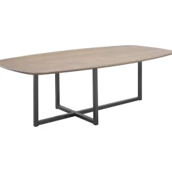 Discount Salontafel Tavolo eikenhout 70x140 cm Deens ovaal grijs Woonseries|Salontafel