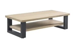 Best Salontafel Verato eikenhout 140x70 cm rechthoekig naturel grey Woonseries|Salontafel