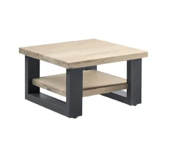 Hot Salontafel Verato eikenhout 70x70 cm vierkant naturel grey Woonseries|Salontafel
